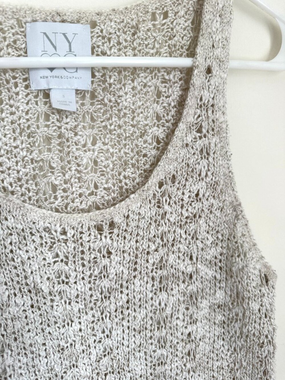 New York & Company Crochet Knit Tank Top